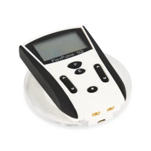FlexPulse G2 PEMF device sitting on wireless charger