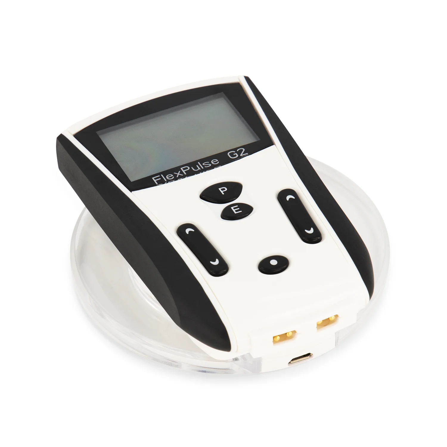 FlexPulse G2 PEMF device sitting on wireless charger