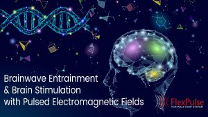 Brainwave Entertainment and Brain Stimulation with Pulsed Electromagnetic Fields, along with an image of a brain being enlightened.