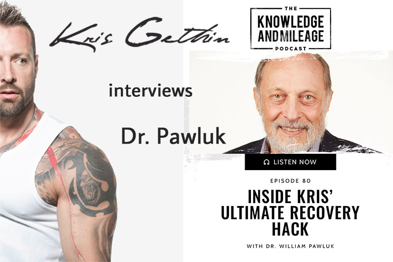 Flyer for Kris Gethin interviewing Dr. Pawluk, examining Kris' ultimate recovery hack